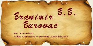 Branimir Burovac vizit kartica